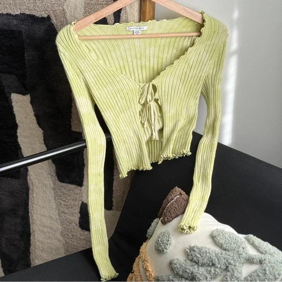 American Eagle Y2K Green Tie Dye Cardigan Top – Size S, Great Condition - Picture 3 of 10